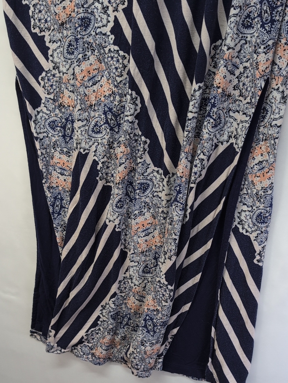 Maeve Anthropologie Navy Blue Patterned Maxi Skirt - Picture 5 of 6